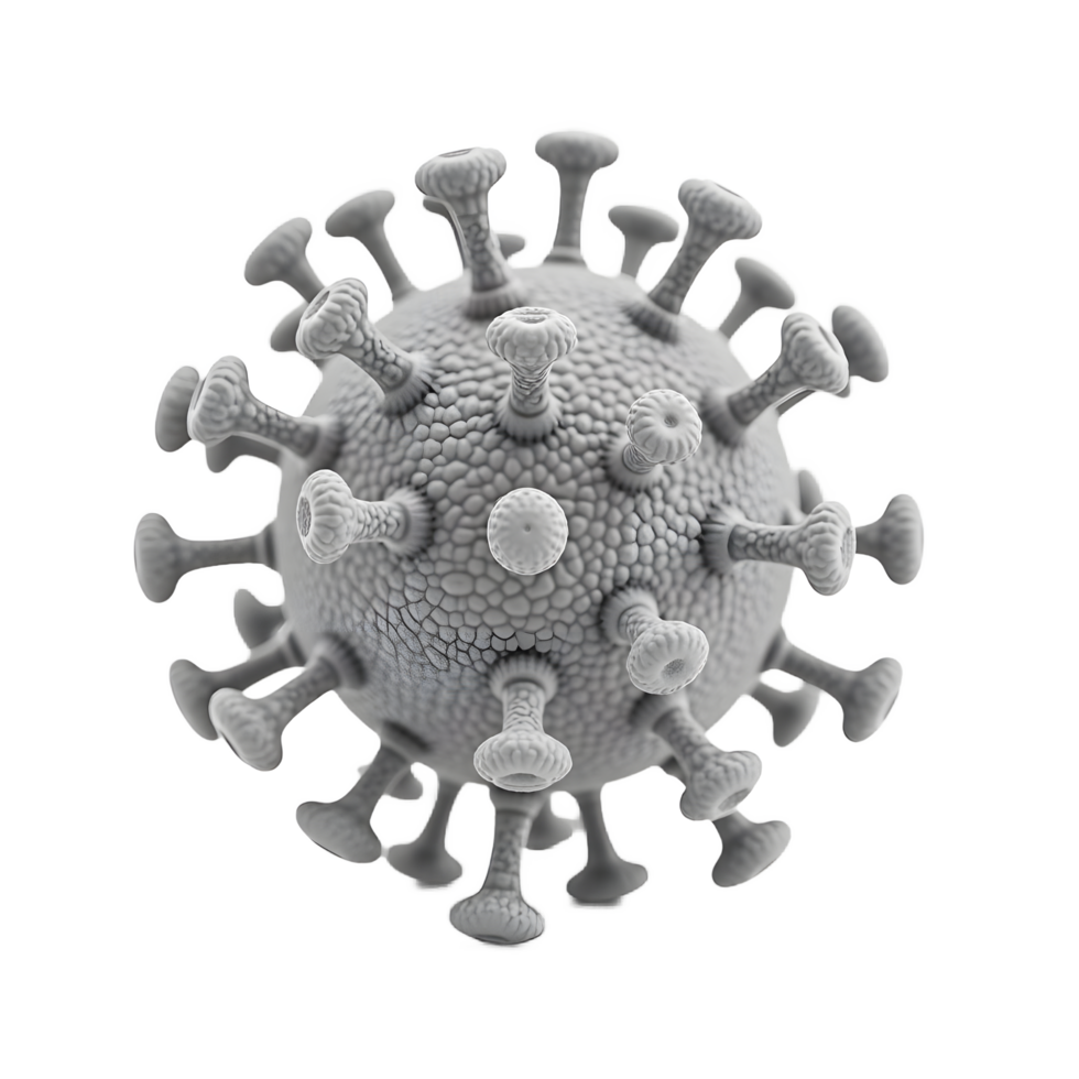 3D Render of a Gray Virus Particle Detailed png