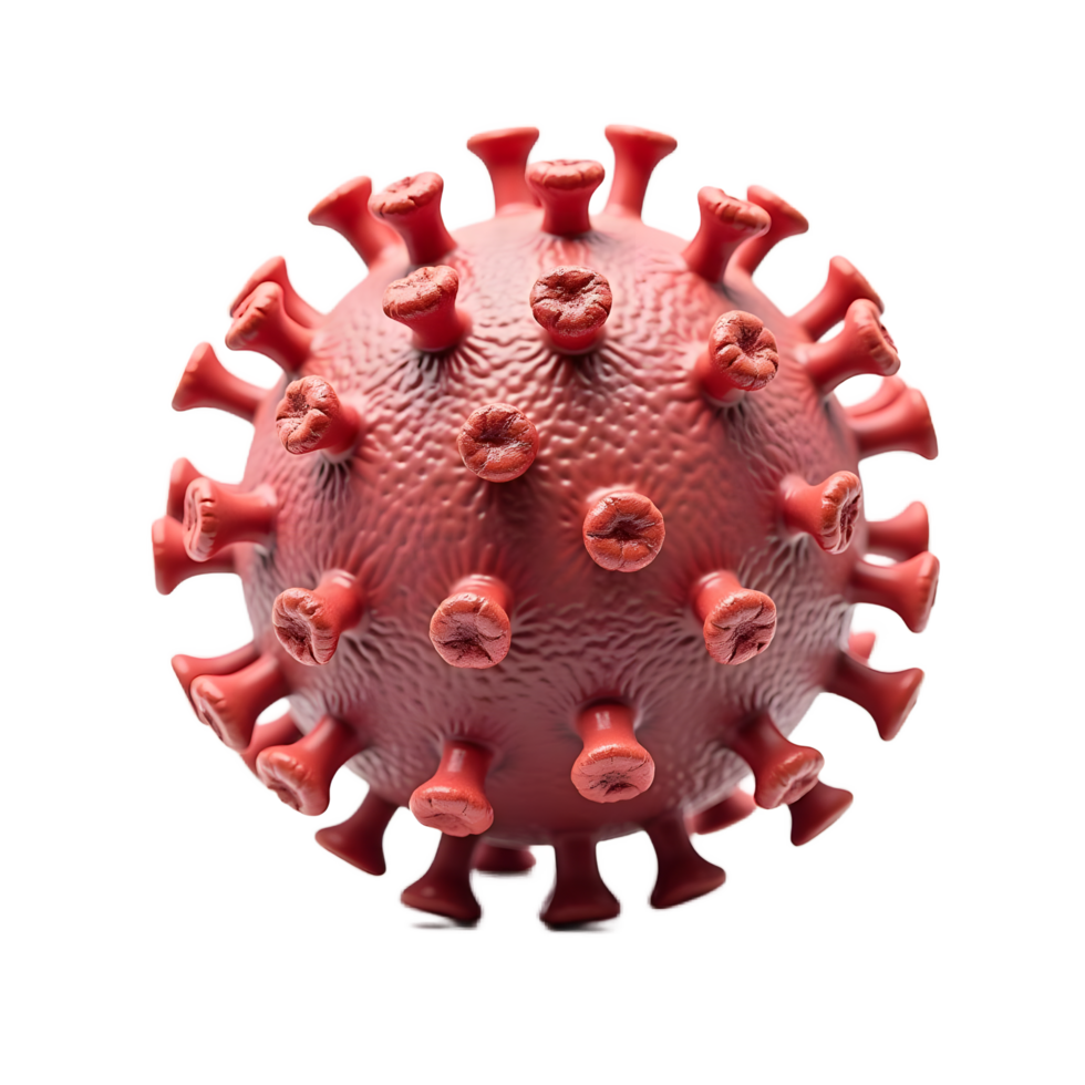Red Coronavirus Model 3D Render Detailed Virus Image png