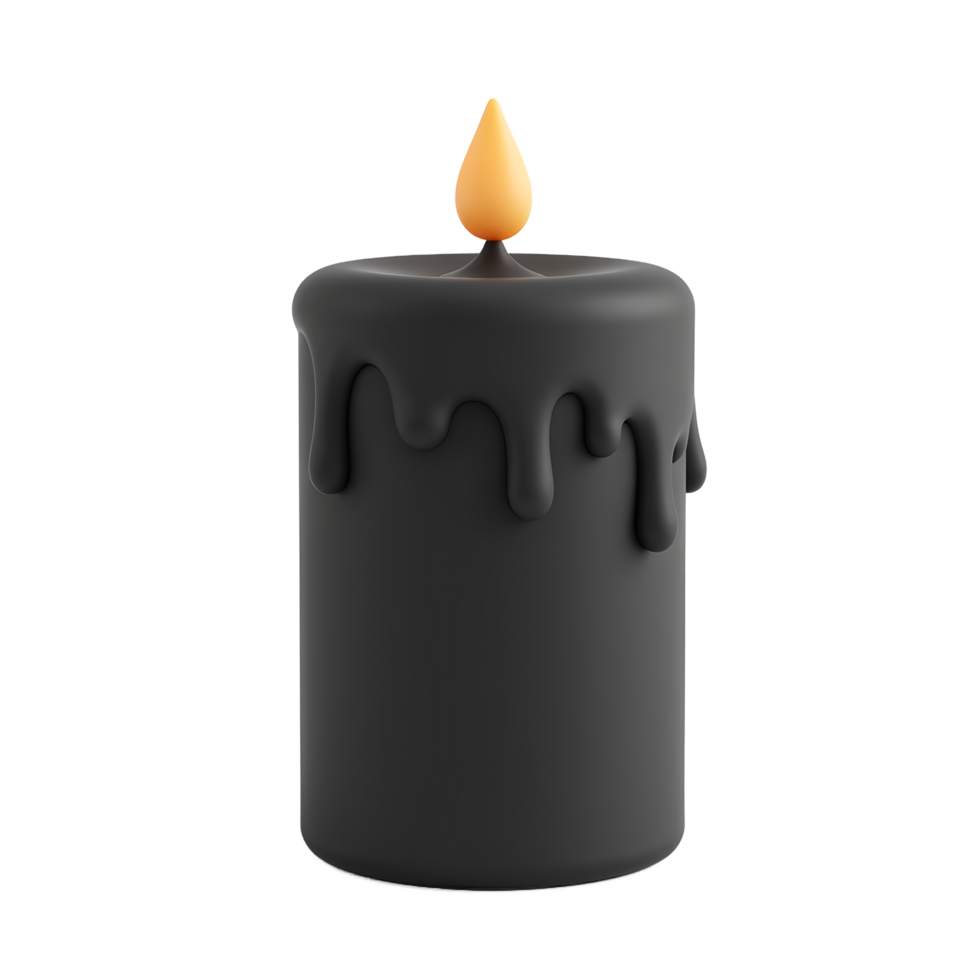 Black Dripping Candle 3D Render Illustration png