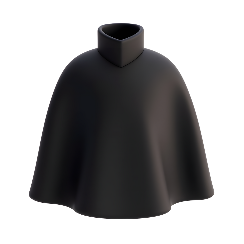 Black Cloak 3D Model Render Elegant and Mysterious png