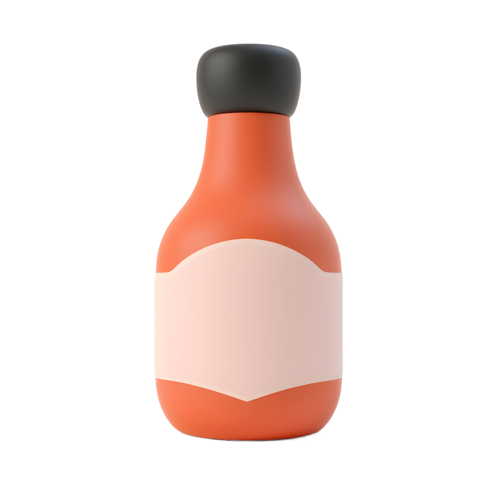 Orange Sauce Bottle Mockup with Blank Label png
