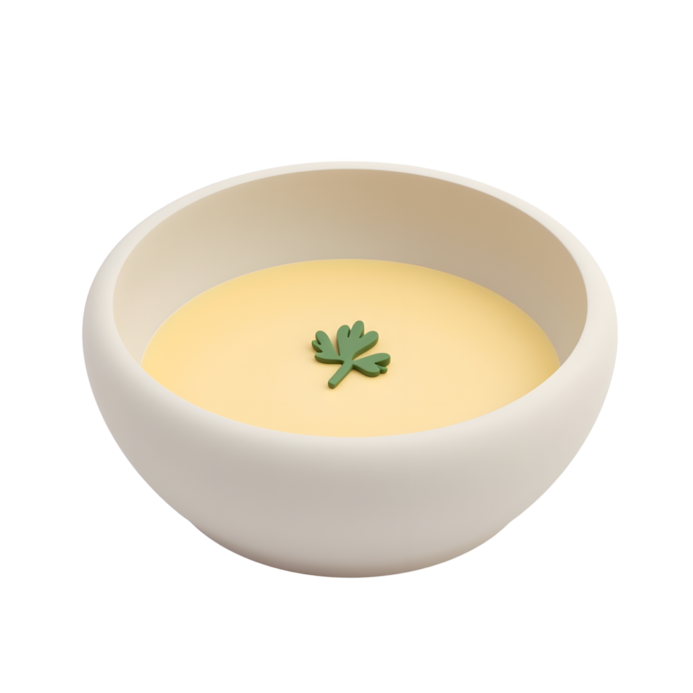 Creamy Soup Bowl 3D Render Delicious Food Illustration png