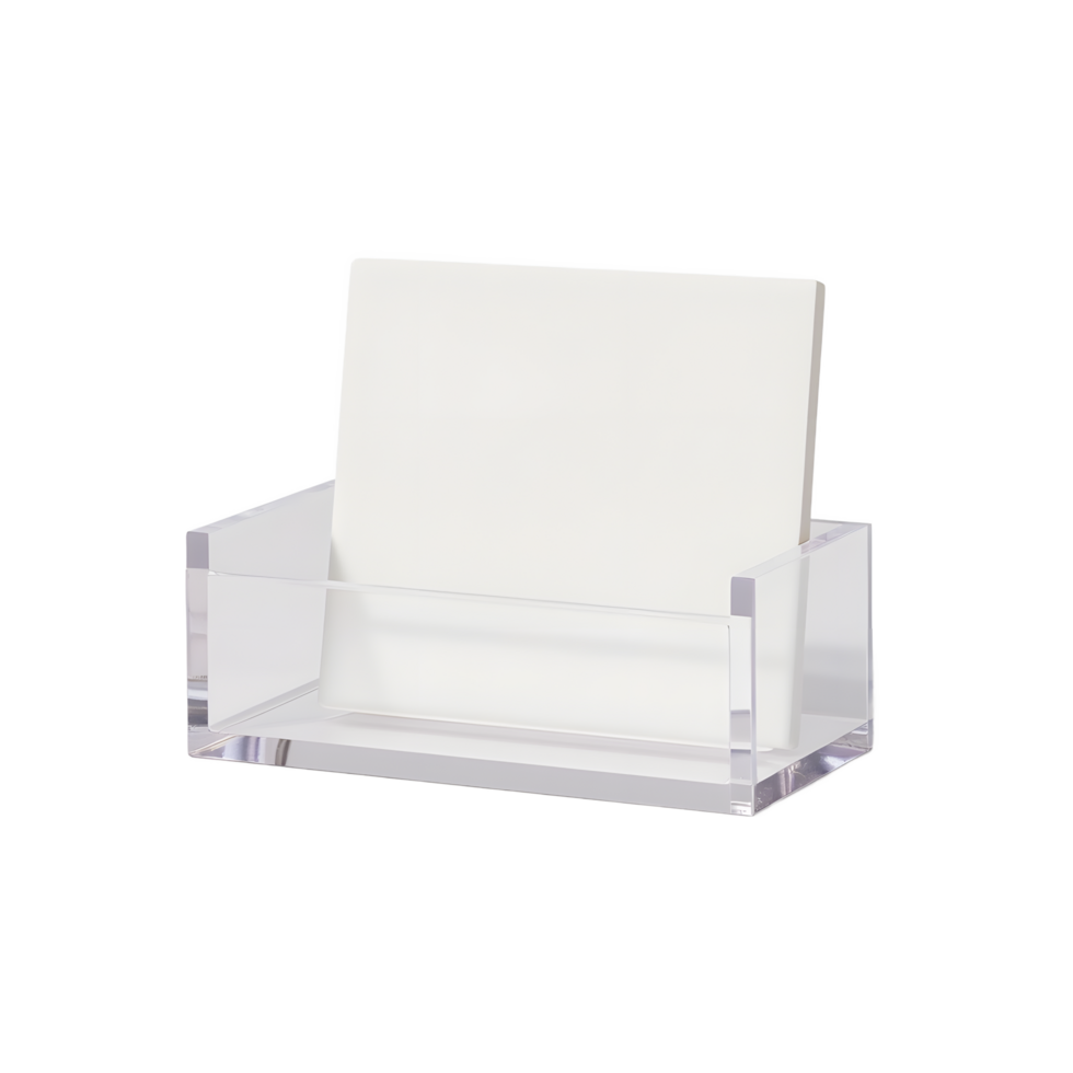 Clear Acrylic Business Card Holder with Blank Card png
