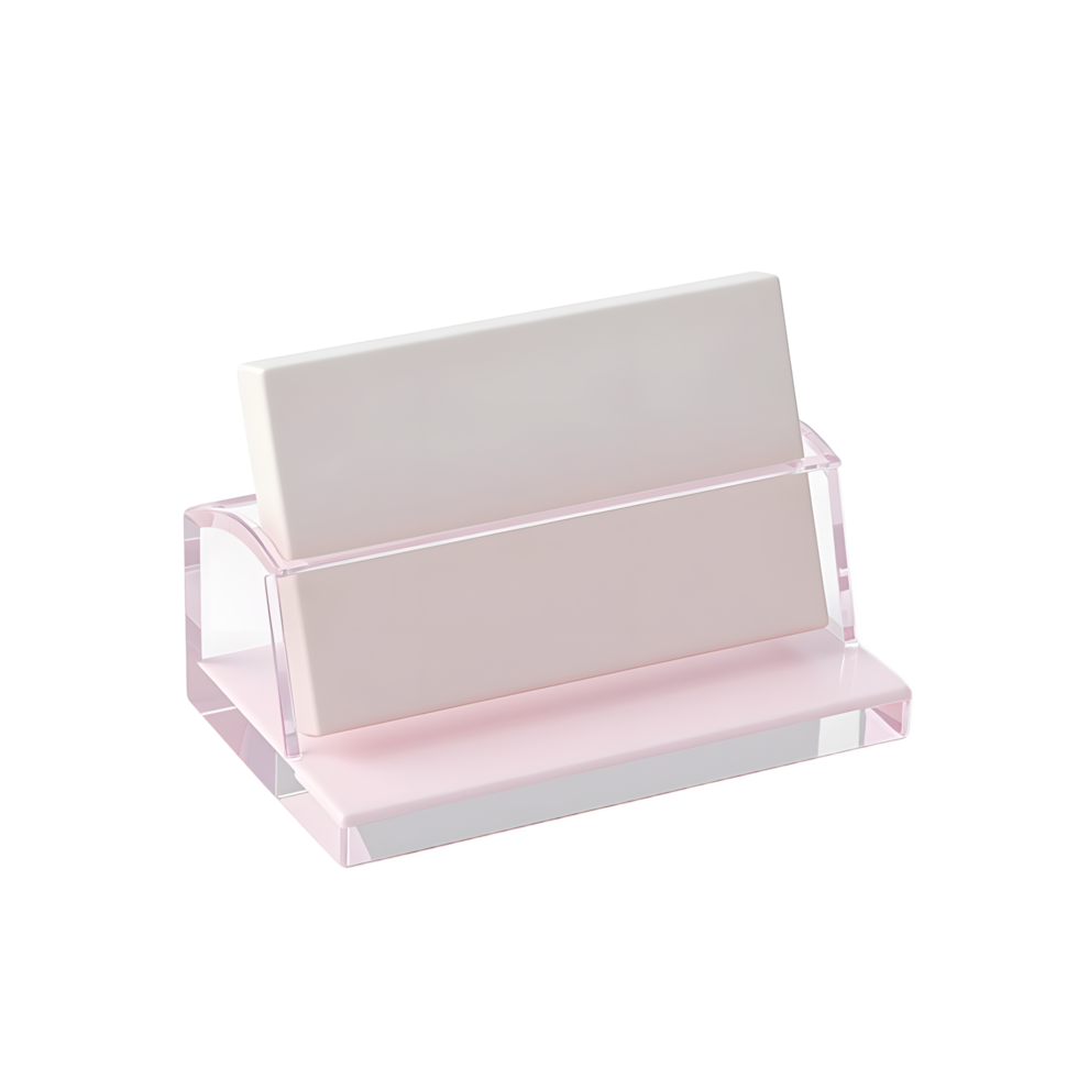 Elegant Pink Acrylic Business Card Holder Display Stand png