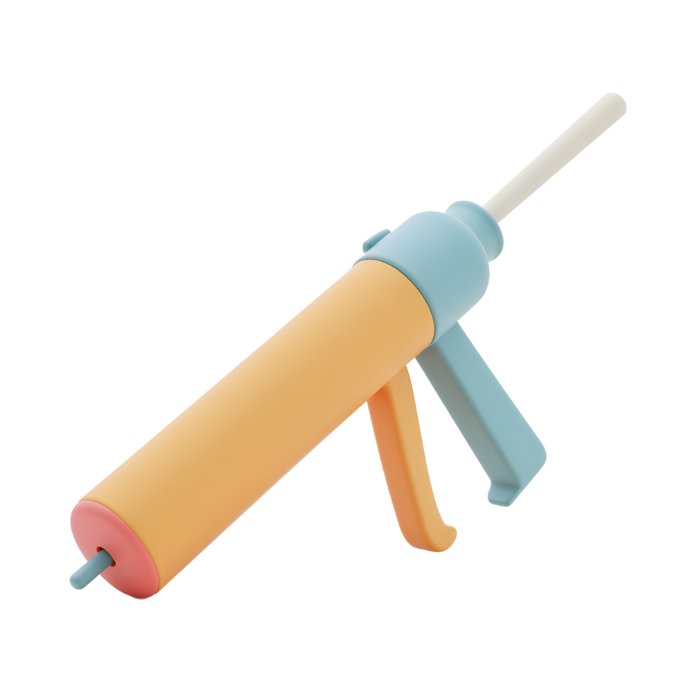 Pastel 3D Render of Caulking Gun for DIY Projects png