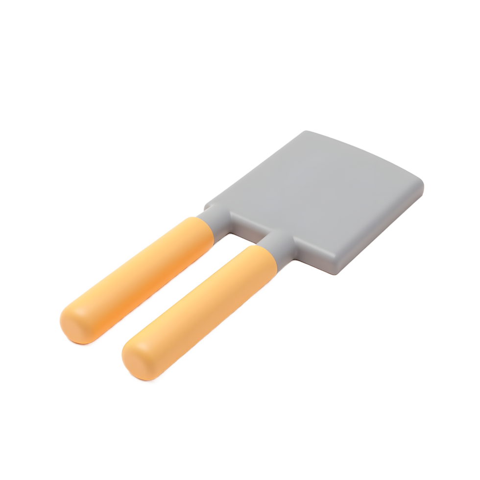 Modern Gray and Orange Double Handle Tool 3D Render png