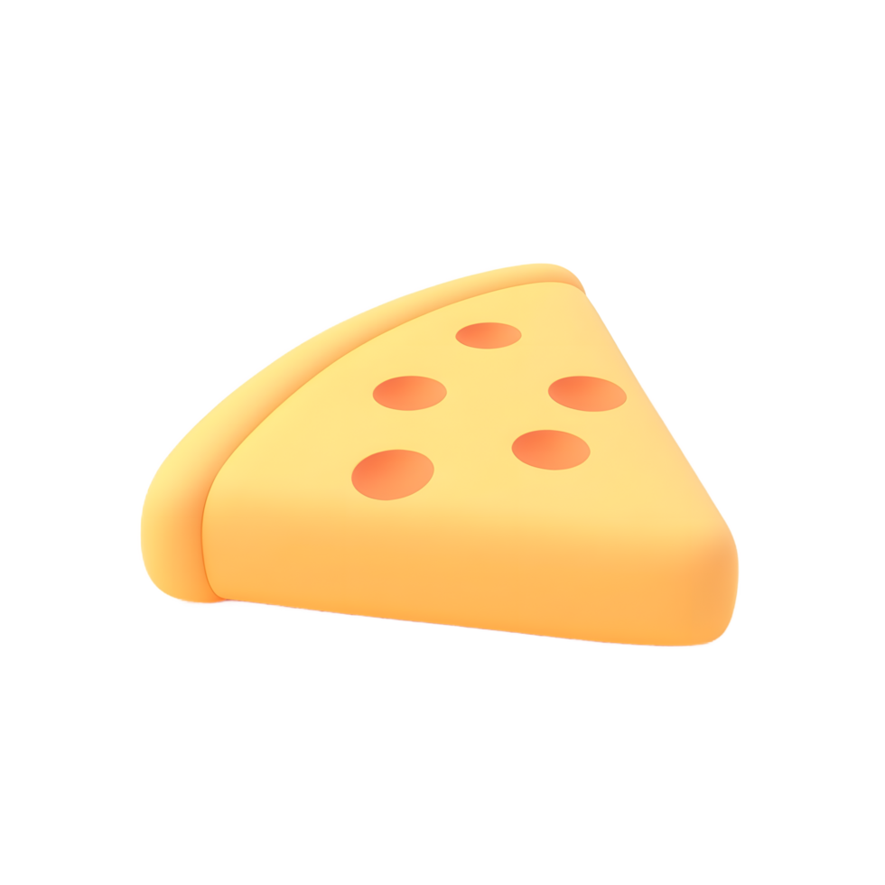 Cute 3D Rendered Pizza Slice Icon Illustration png