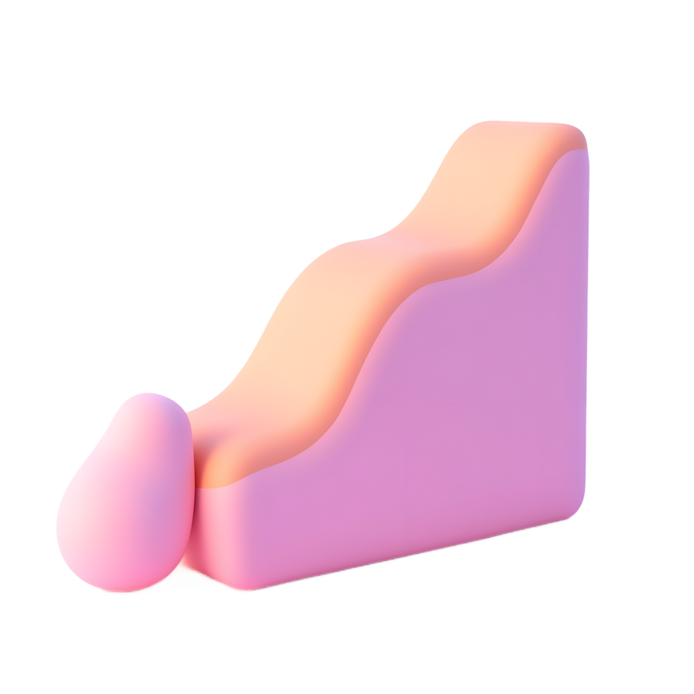 Pink and Orange 3D Abstract Wave Form Design png