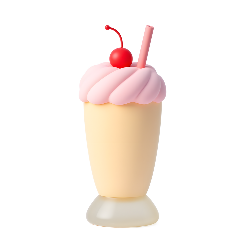 Adorable Pink Milkshake Perfume Bottle with Cherry png