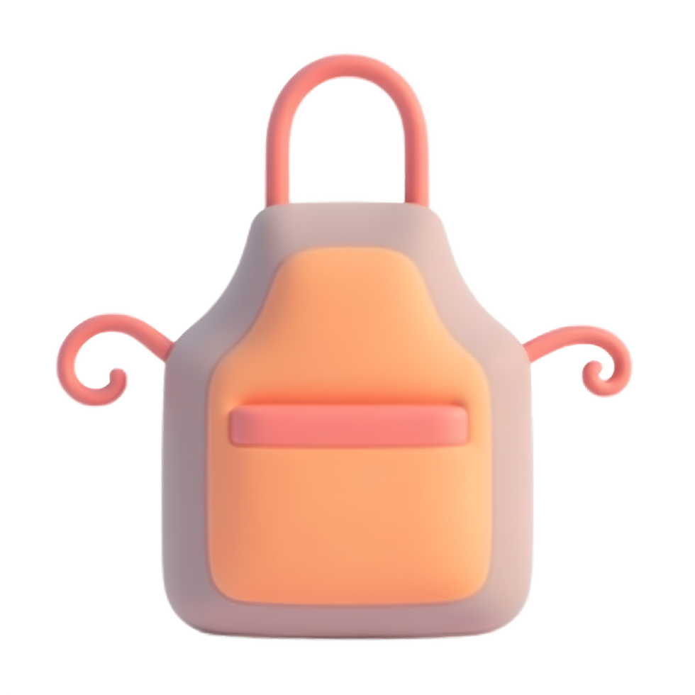 Cute 3D Cartoon Apron Design for Baking Cooking png