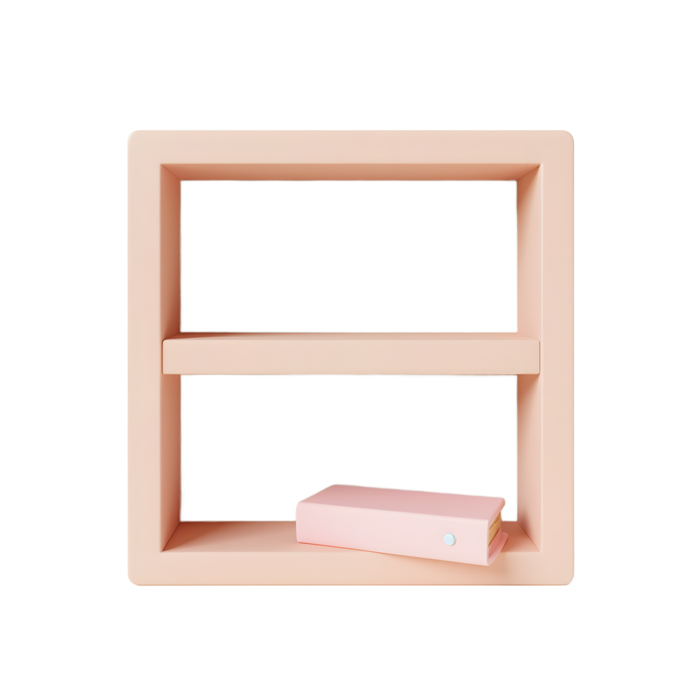 Pastel Pink Shelf with Book Mockup Minimalist Product Display png
