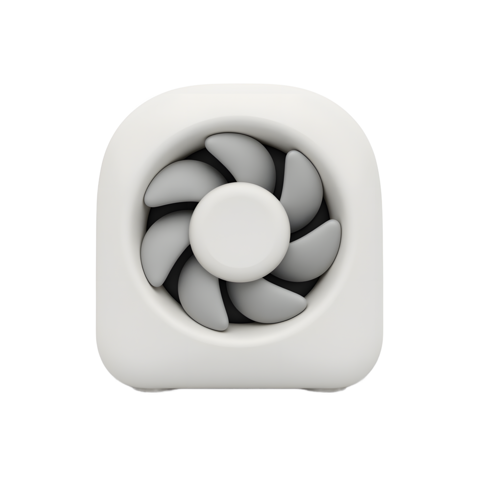 Compact White Mini Fan Quiet Desk Cooling Device png