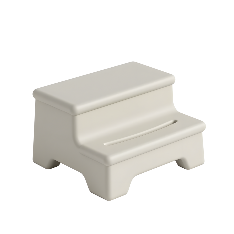 Beige Plastic Two-Step Stool for Kids and Adults png