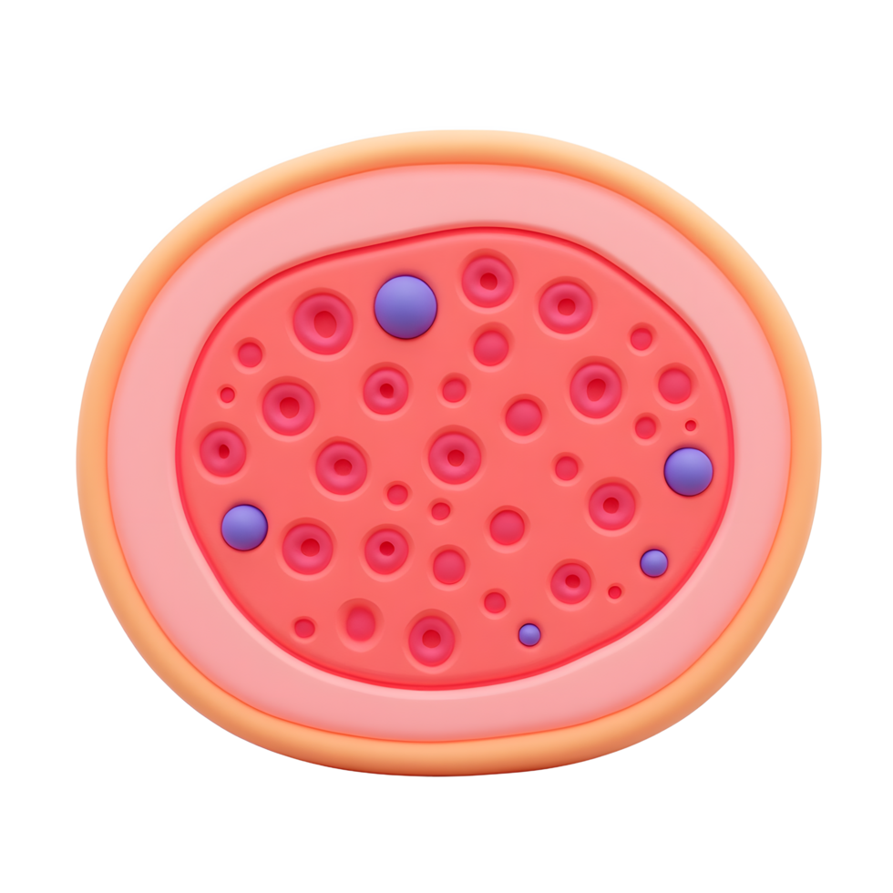 3D Render of Cell Structure Colorful Biology Illustration png