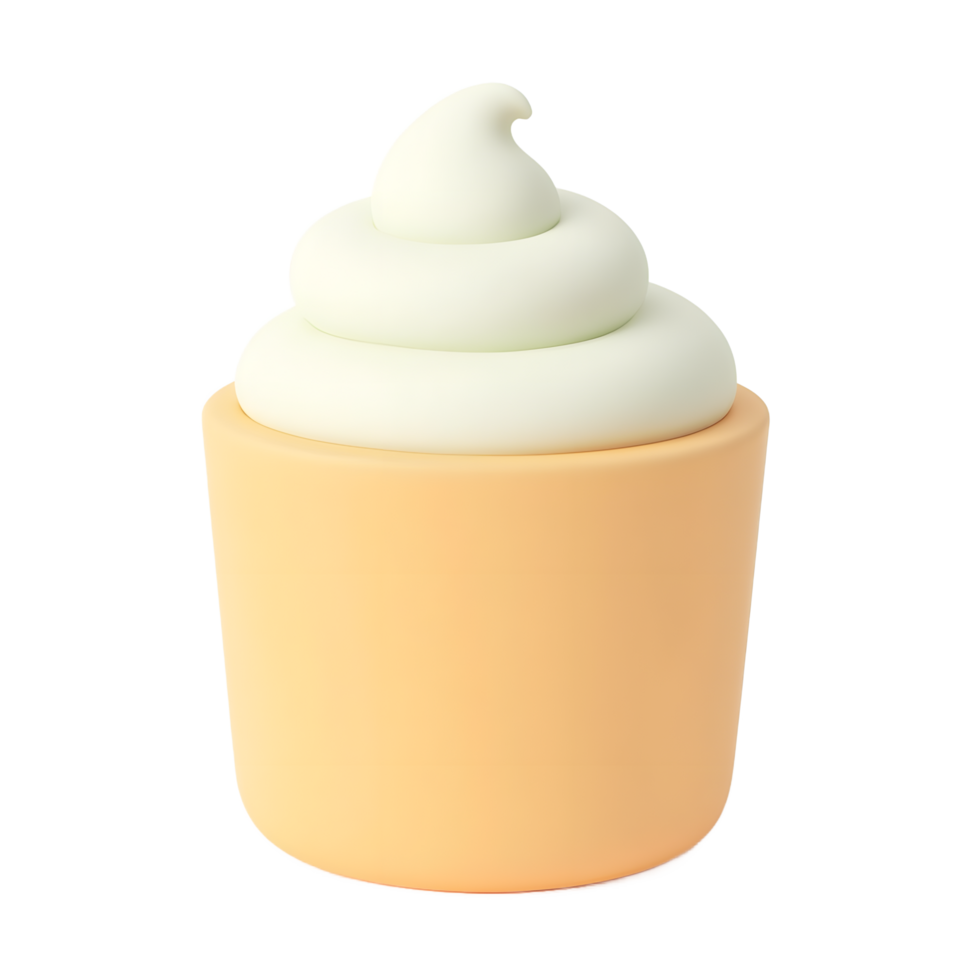 Pastel Ice Cream Sundae 3D Render Sweet Treat png