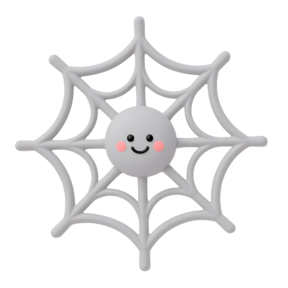 Adorable Grey Spider Web Baby Teether Halloween Toy png