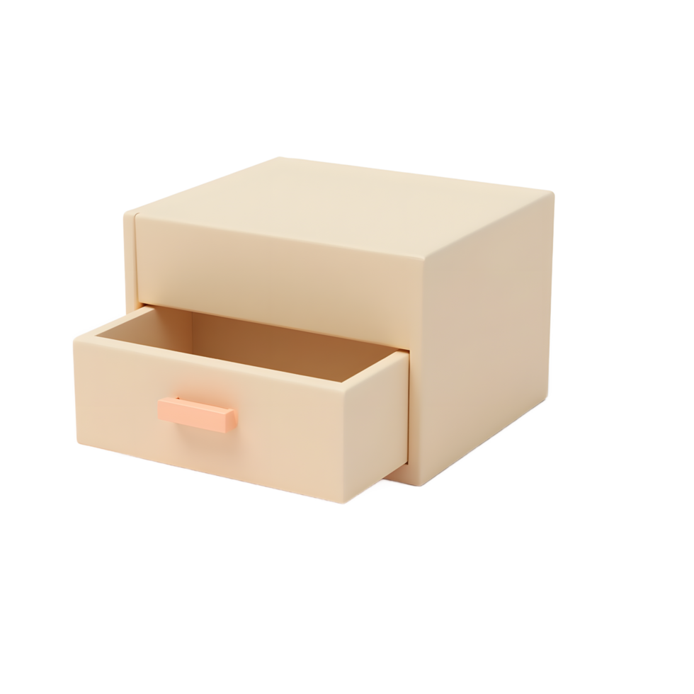 Open Beige Drawer Modern Minimalist Box png