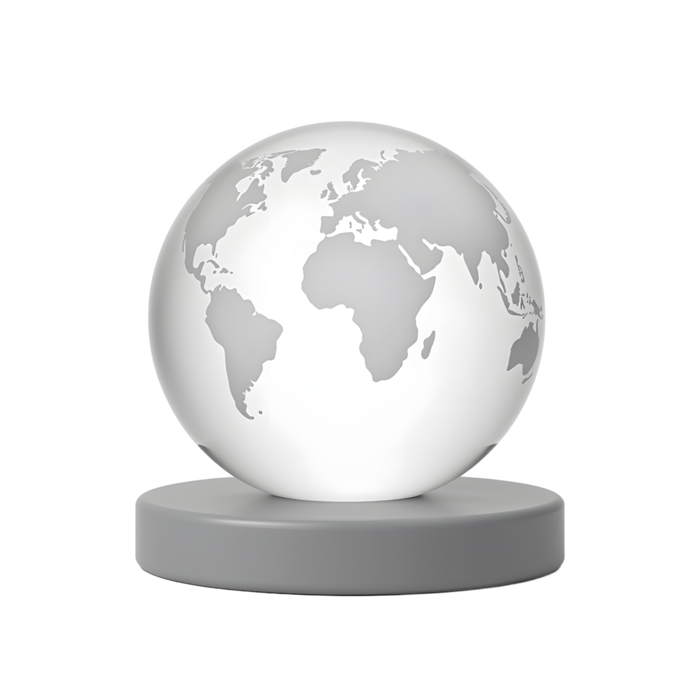 Glass Globe on Stand World Map Decor Global Business png