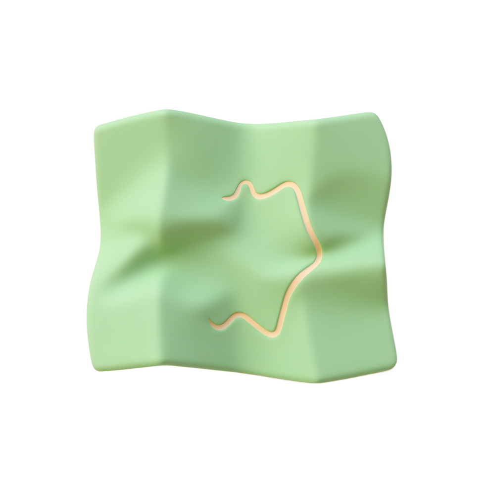 Abstract Green Crumpled Paper with Snake Shape png