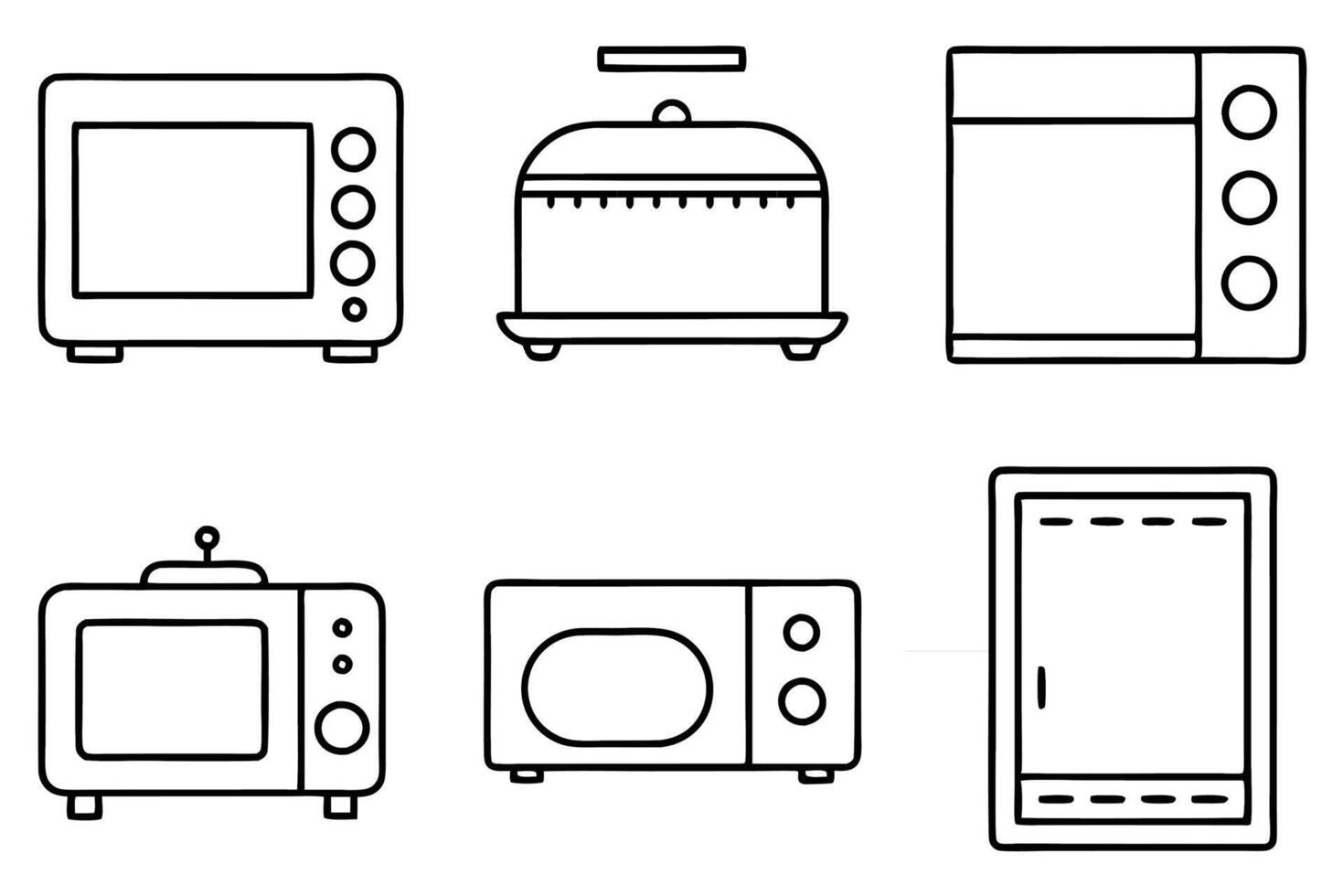 Kitchen appliances icon set vector