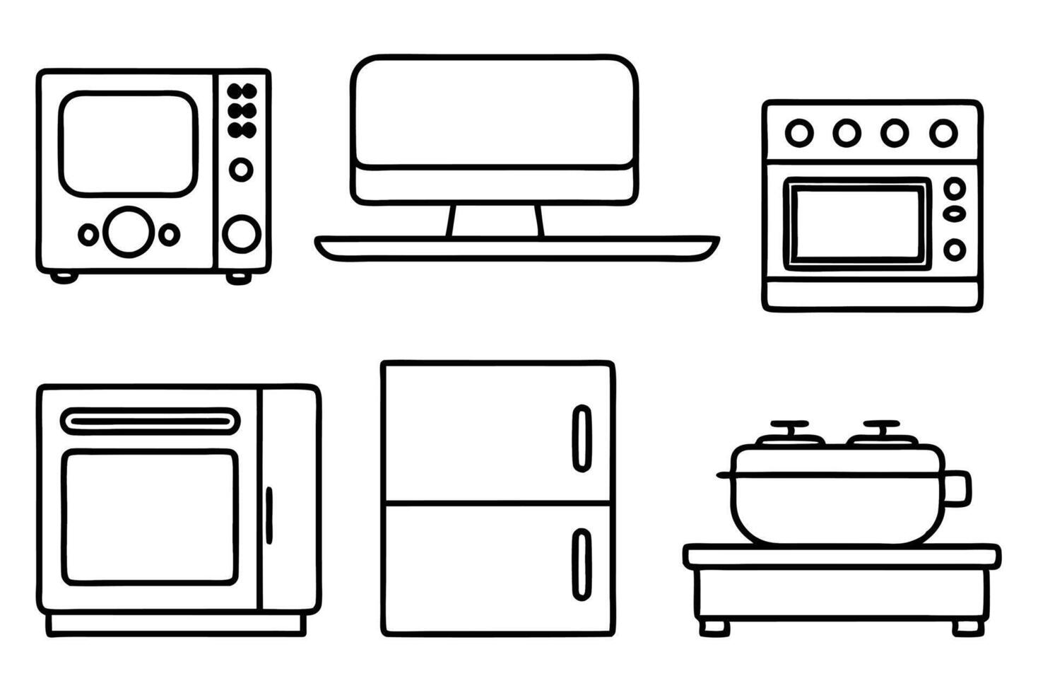 Home appliances icon set vector