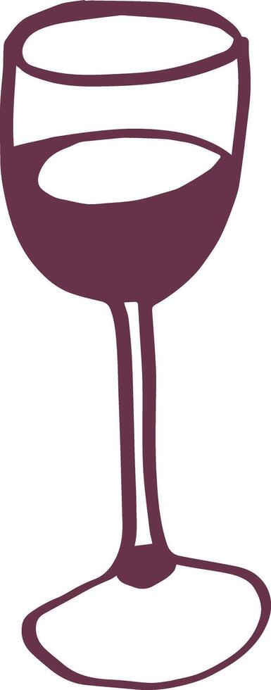 Sketch style glass of red wine hand drawn element food drink illustration cafe menu vector