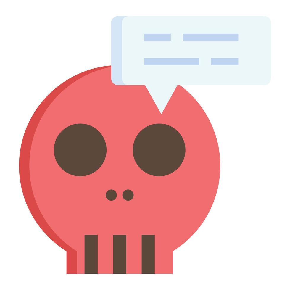 A skull with a speech bubble above it vector