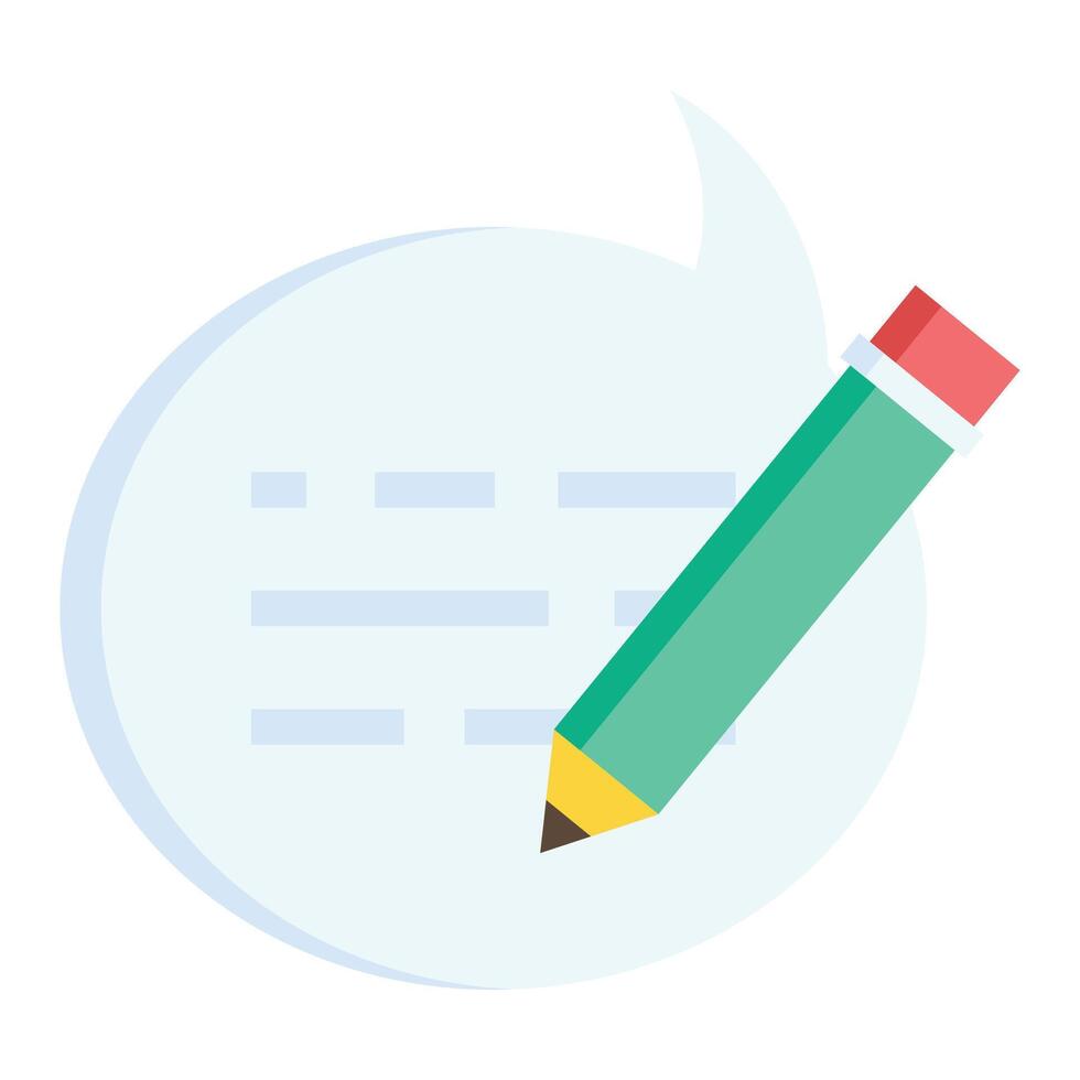 Pencil writing in speech bubble vector