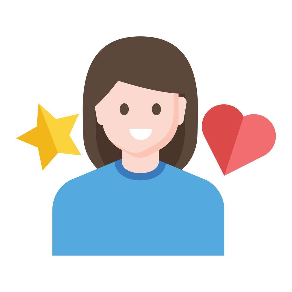 A woman with a heart and a star vector