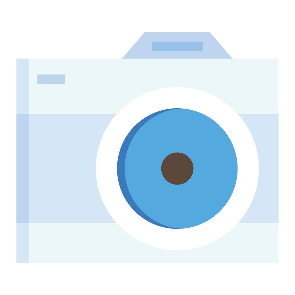 A camera with a blue eye on it vector