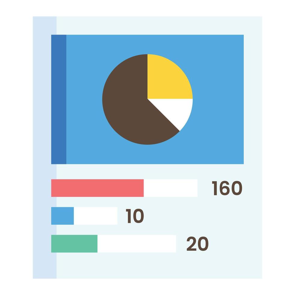 A flat icon of a pie chart vector