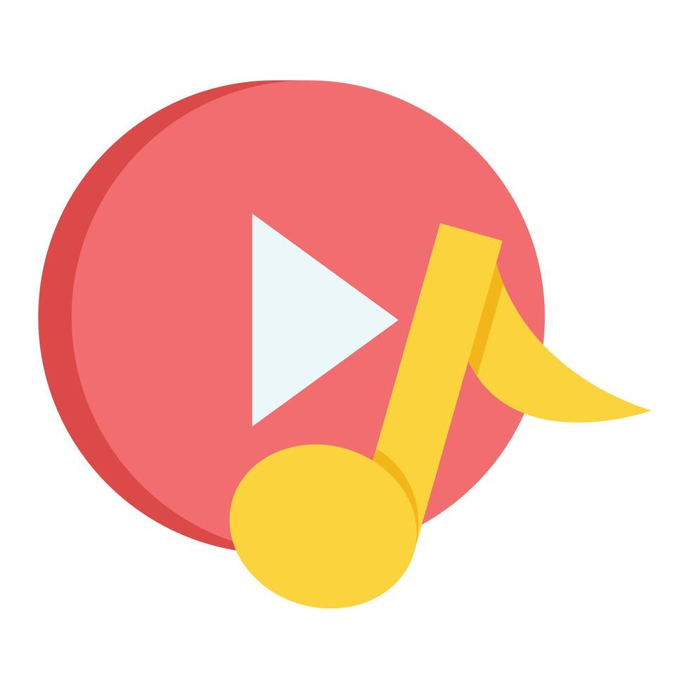 A music player with a yellow note vector