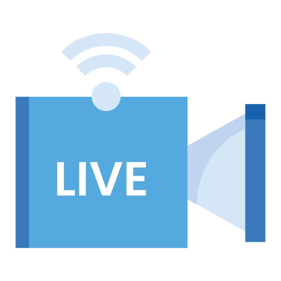 Live streaming with webcam and microphone vector