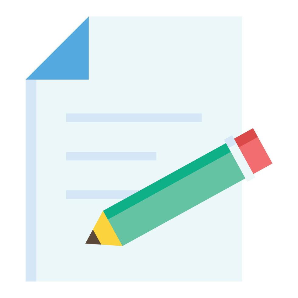 A pencil is writing on a paper vector