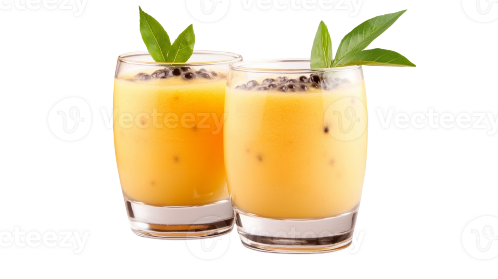 Mango smoothies in glasses png