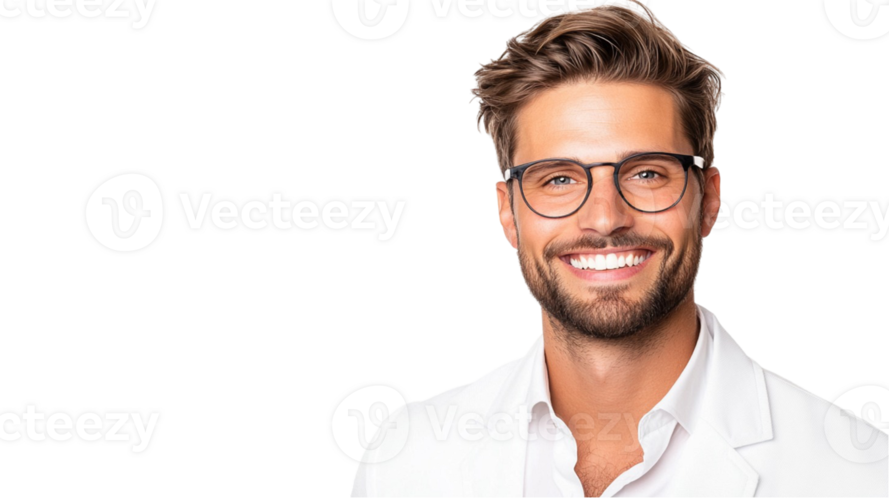 Bearded man with glasses png