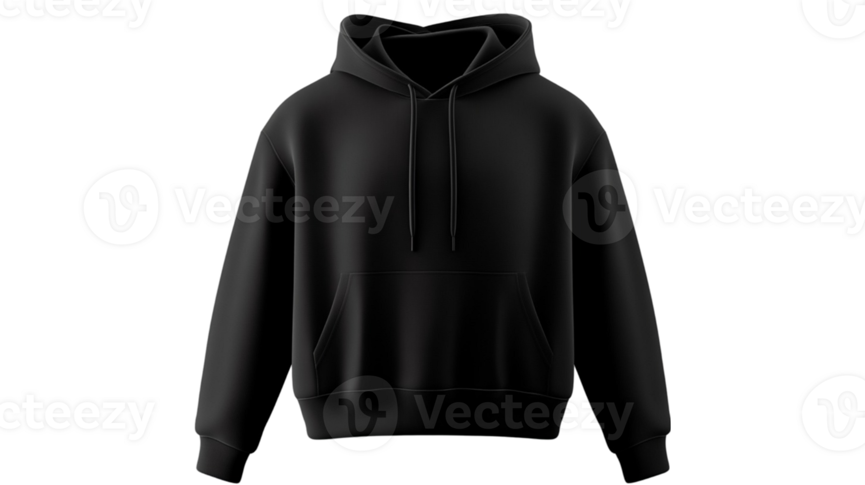 A sleek black hoodie displayed png