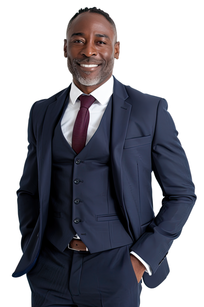 an african american man in a suit and tie png