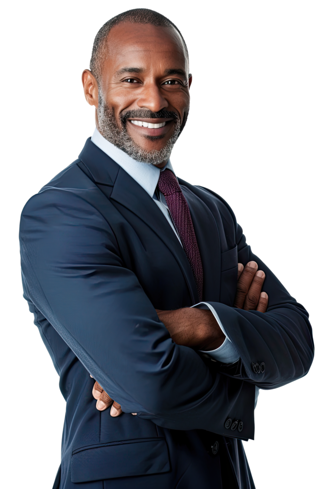 an african american businessman smiling png