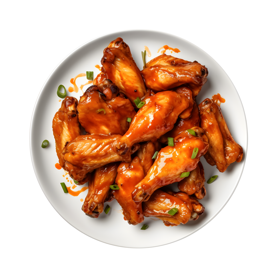 chicken wings on a plate on a white background png