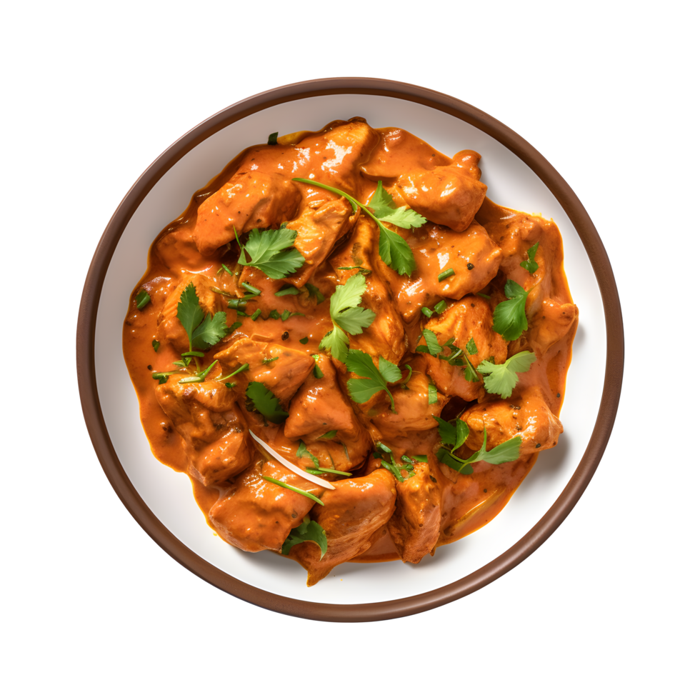 chicken tikka masala curry in a bowl on a white background png