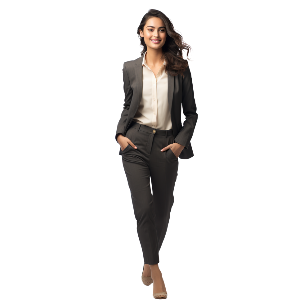 A woman in a business suit walking png