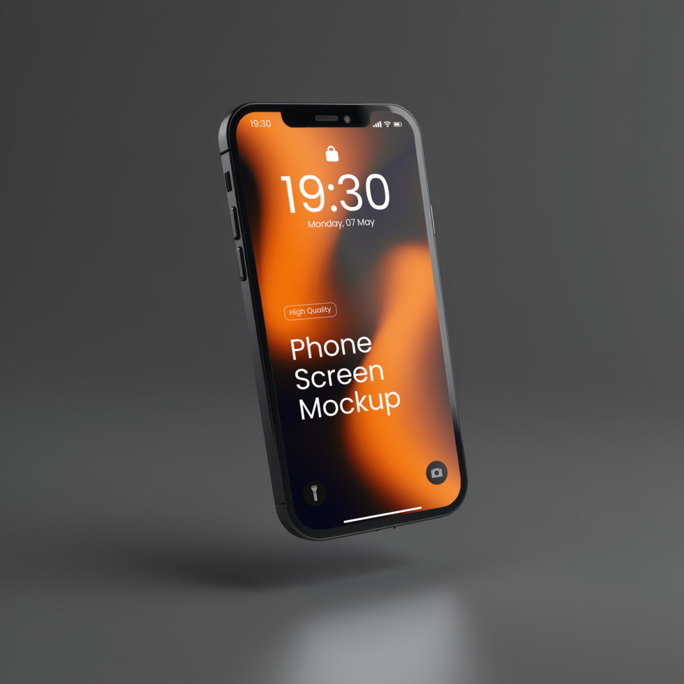 Phone Screen Mockup, Black Background psd