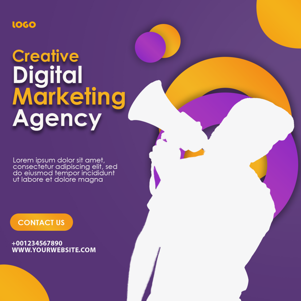 Creative digital marketing agency banner template psd