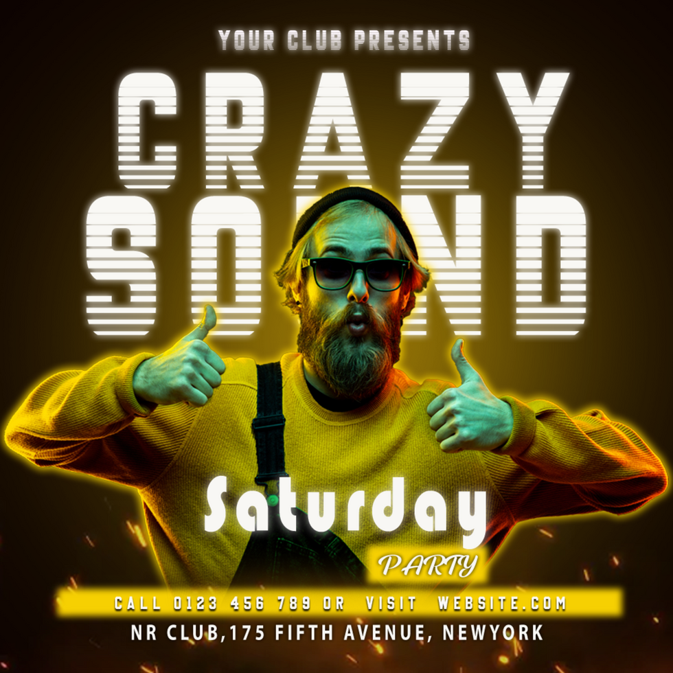 Crazy sound flyer template psd