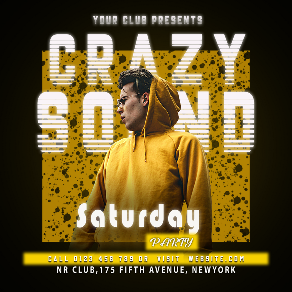 Crazy sound flyer template psd