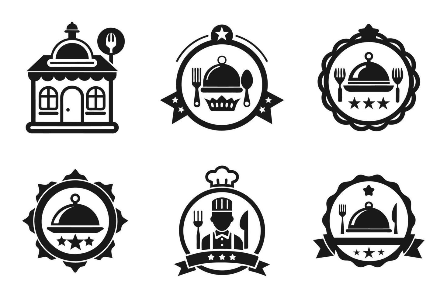 Professional Restaurant Outline Icon Collection vector