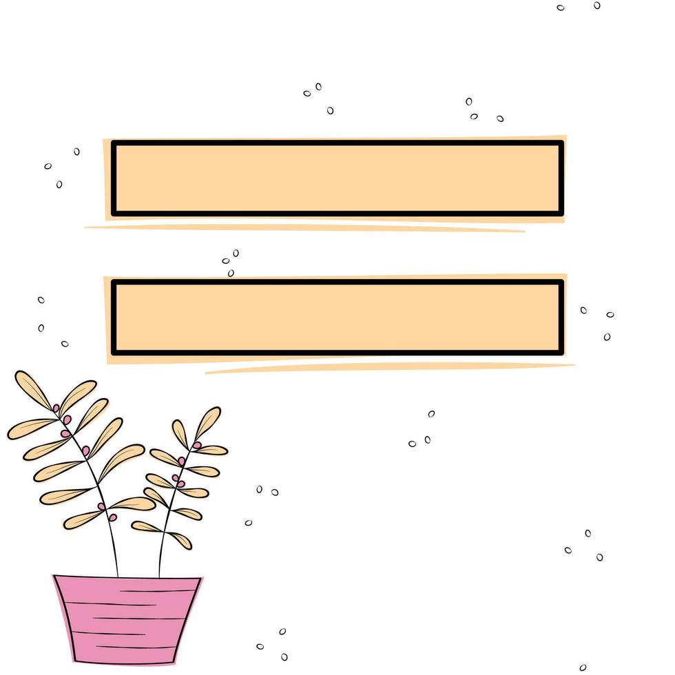 An illustration of plant, blank labels, memos, and notebooks with nature concept. vector