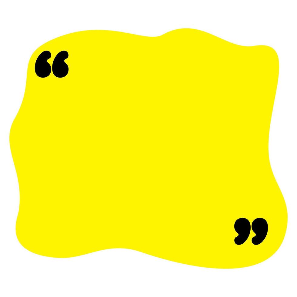 abstract shape quote frame, yellow color. vector