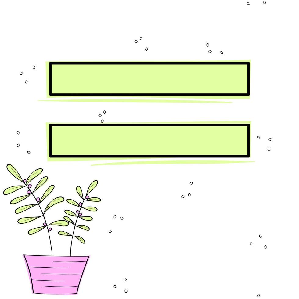 An illustration of plant, green blank labels, memos, and notebooks with nature concept. vector